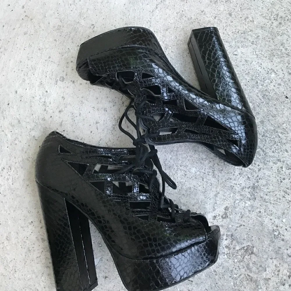 MIA  cut out lace up platform